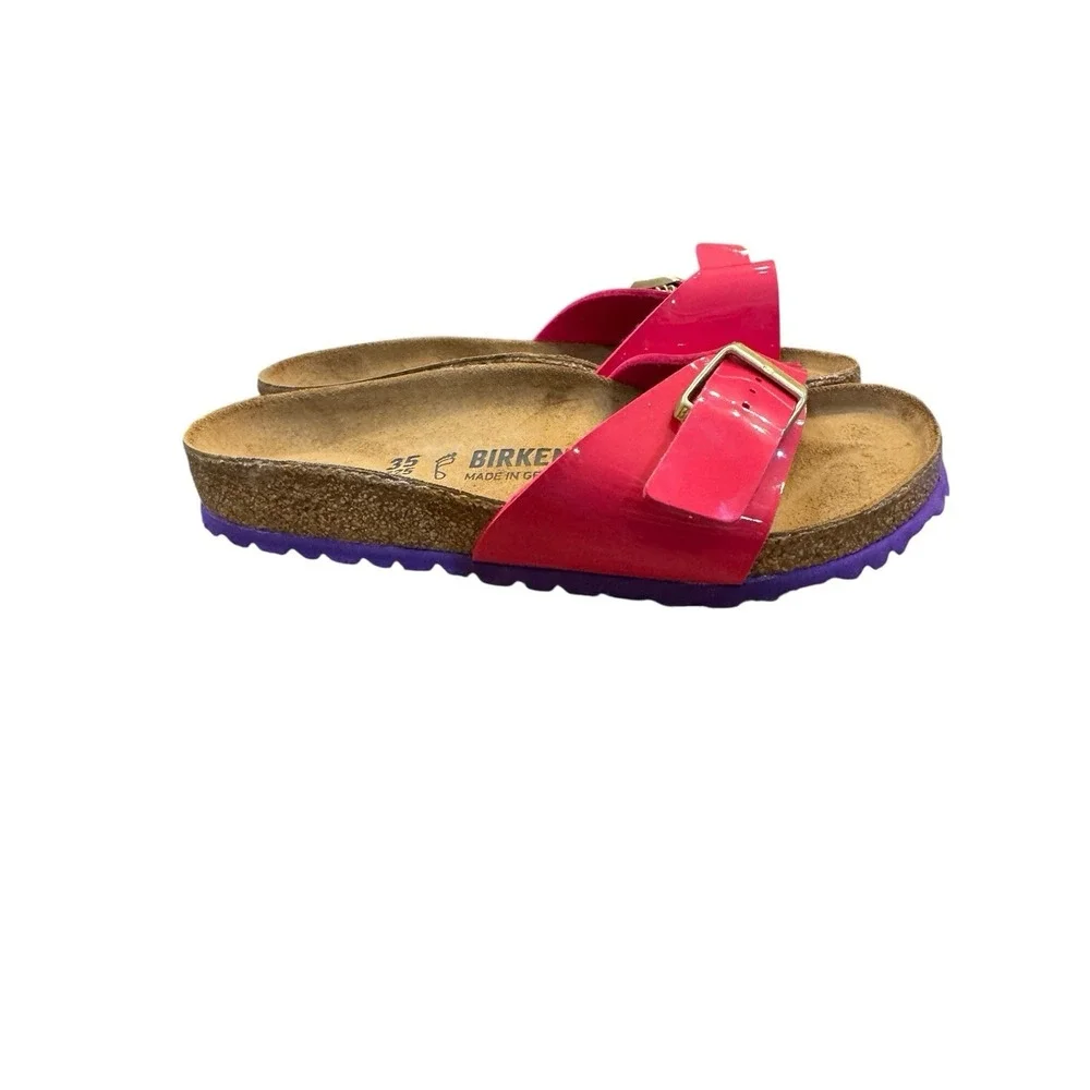 Birkenstock Madrid Sandal‎ Women Pink Patent Purple Sole Size Women 4 Kids 2-3
